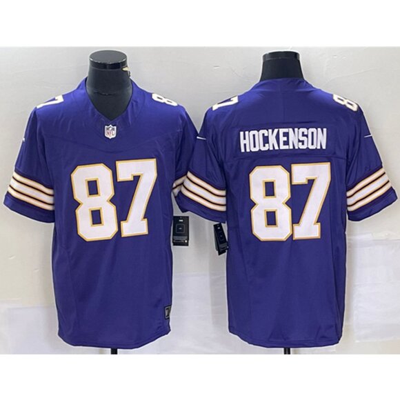 Mens Youths Kids Womens 87 TJ Hockenson Purple Stitched Limited Jersey